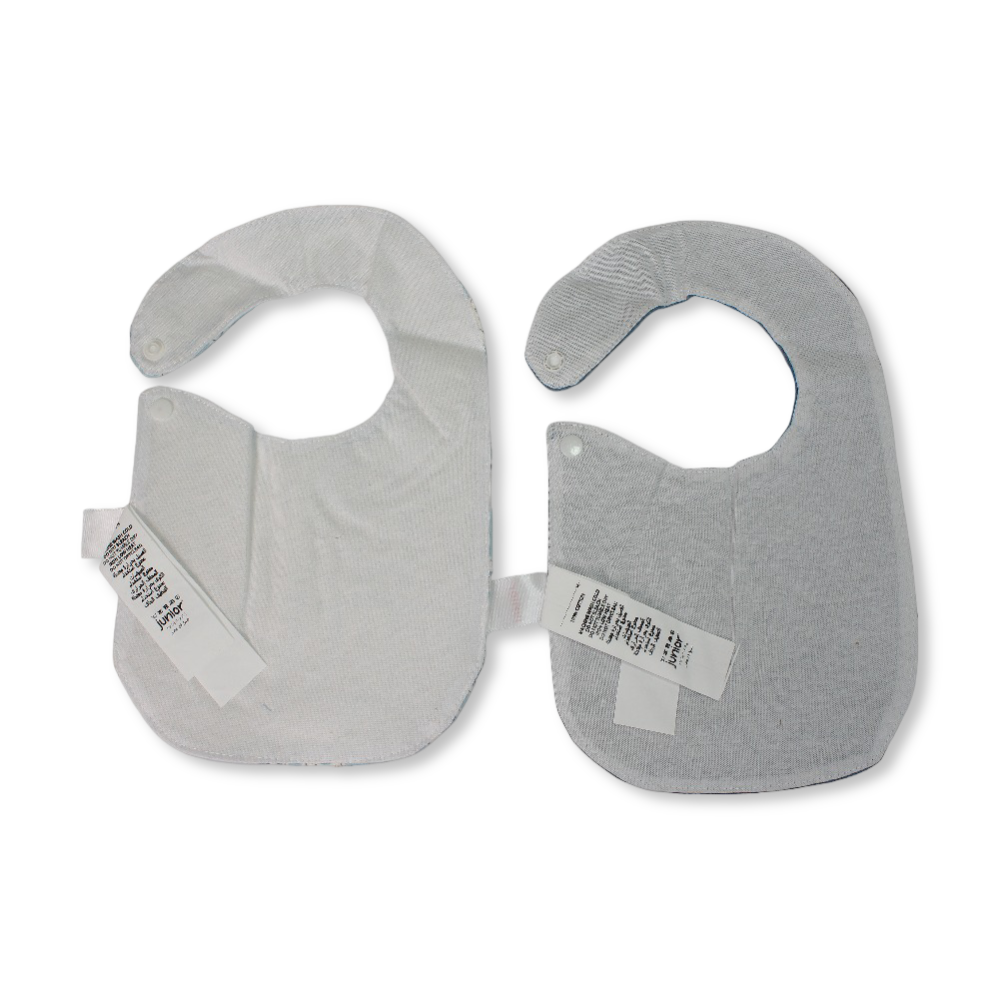 Cotton Bib – Baby Blue + Aqua with "Sail and Sea" Print
