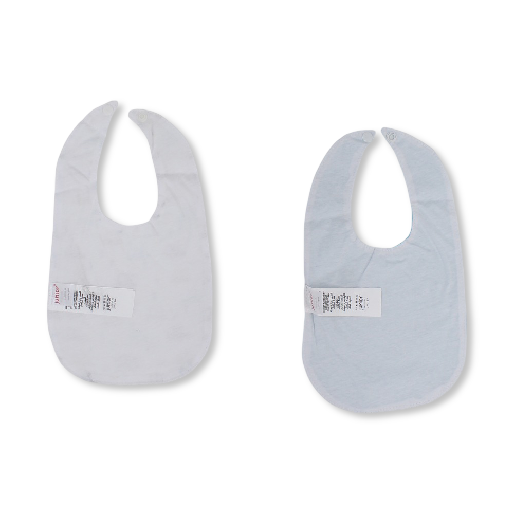 Cotton Baby Bib – Off-White & Aqua with Cars Print