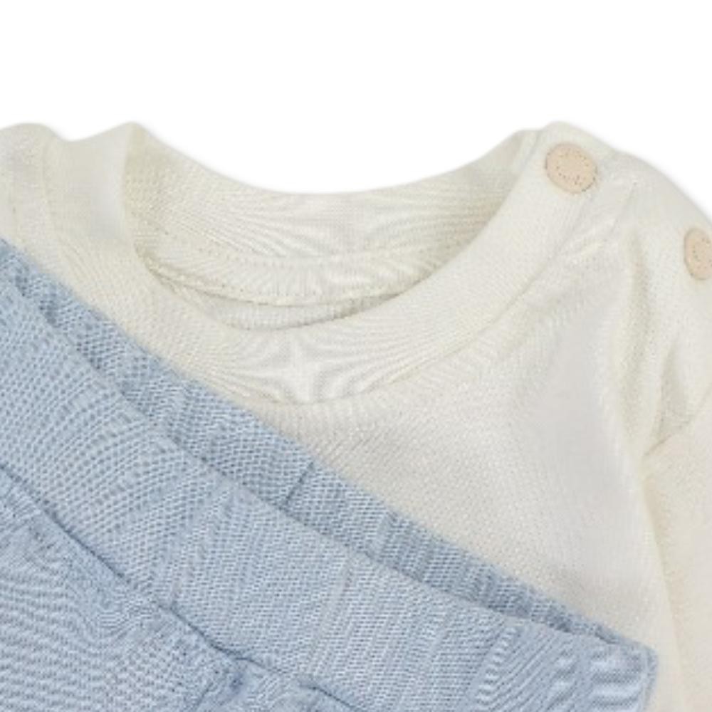 Baby Boys Cotton Pajama – Off-White with Let’s Roar Embroidery