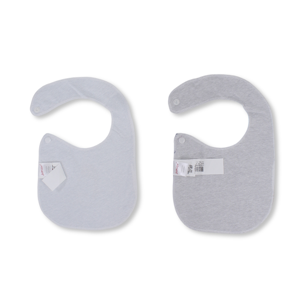 Cotton Baby Bib – Baby Blue & Navy with "Dino iam Hungry" Design