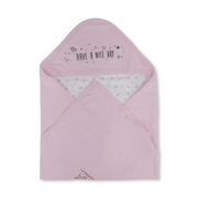 Cotton Baby Blanket – Pink & Off-White with "Have a Nice Day" Design
