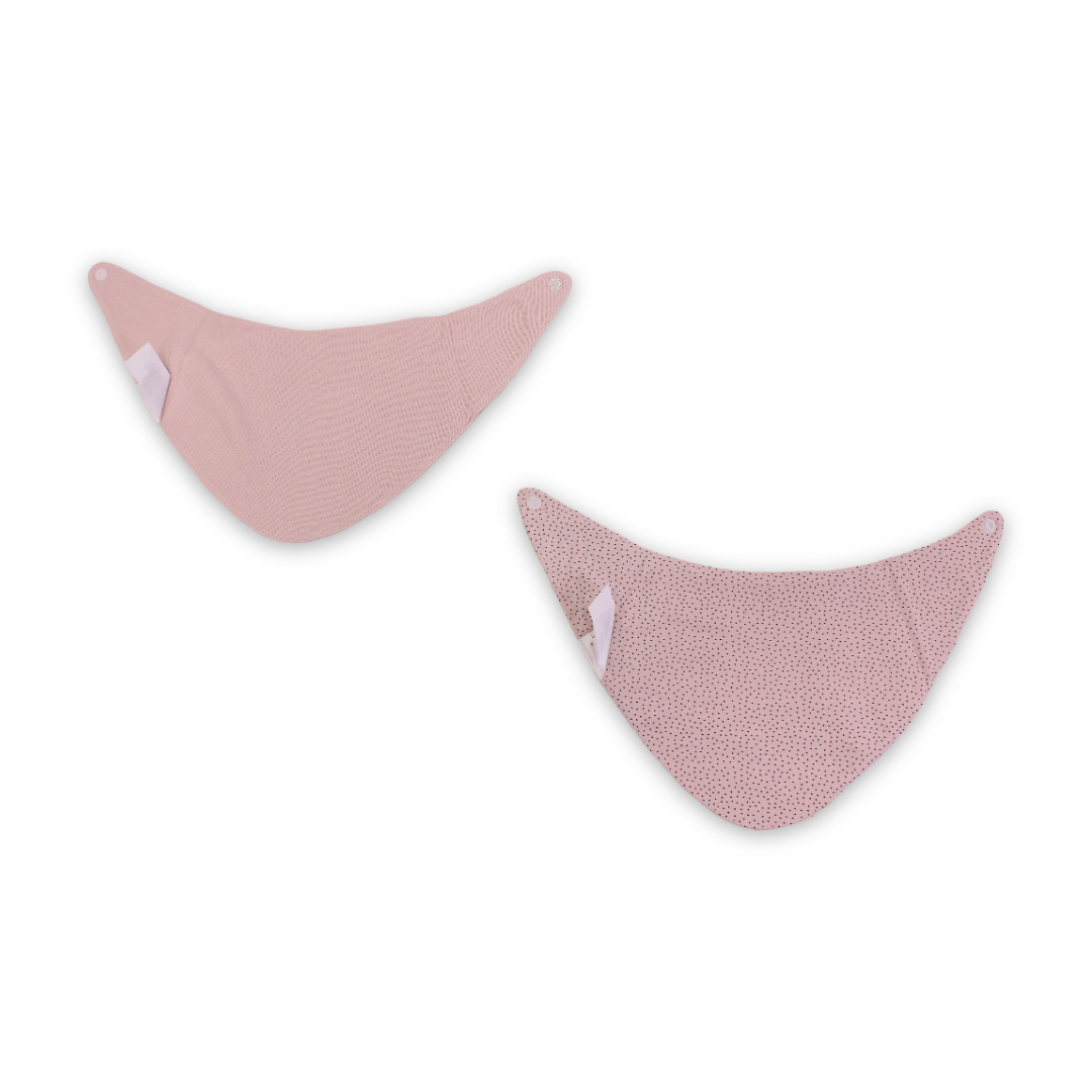 Cotton Baby Bib – Salmon with "Tres Chic" Print