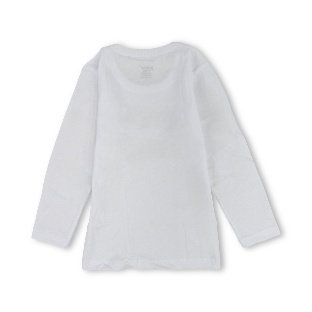 Girls Cotton Long-Sleeved Undershirt – White