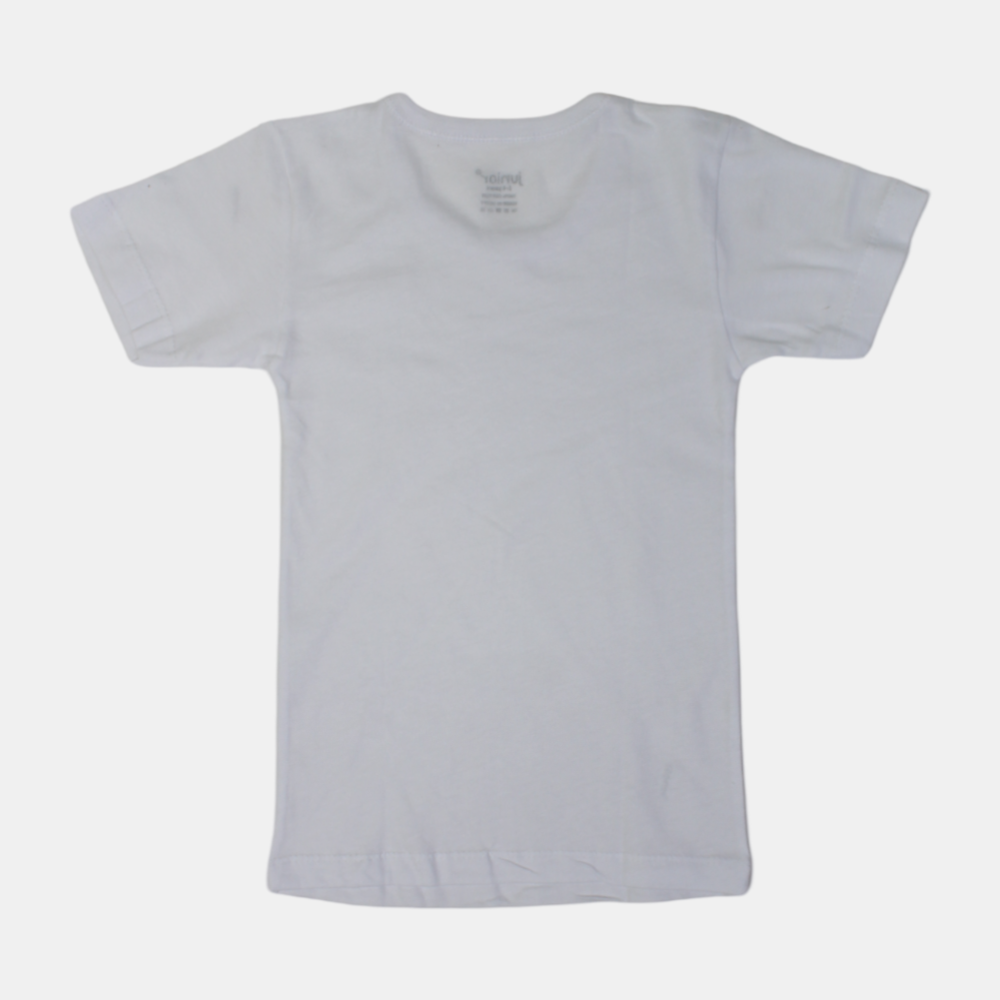 Boys Cotton Short-Sleeved Undershirt – White