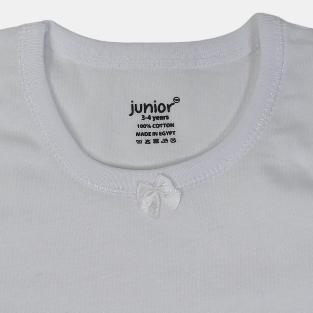 Boys Cotton Short-Sleeved Undershirt – White