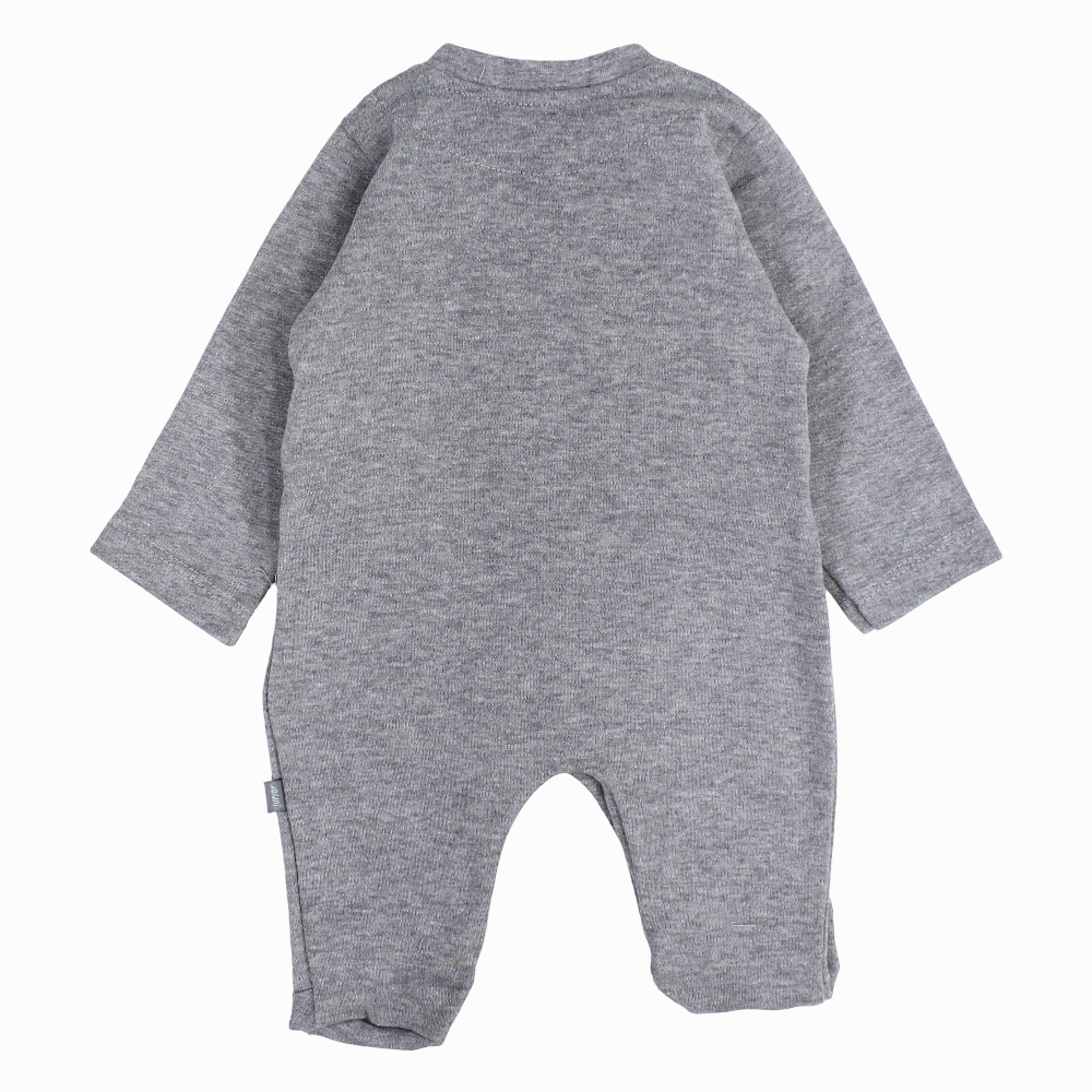 Baby Boy Cotton Onesie  - Grey with “EXPLORE” Print