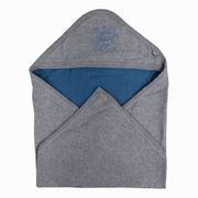 Cotton Baby Boy Blanket  – Grey & Indigo With “Tourism Day” Design