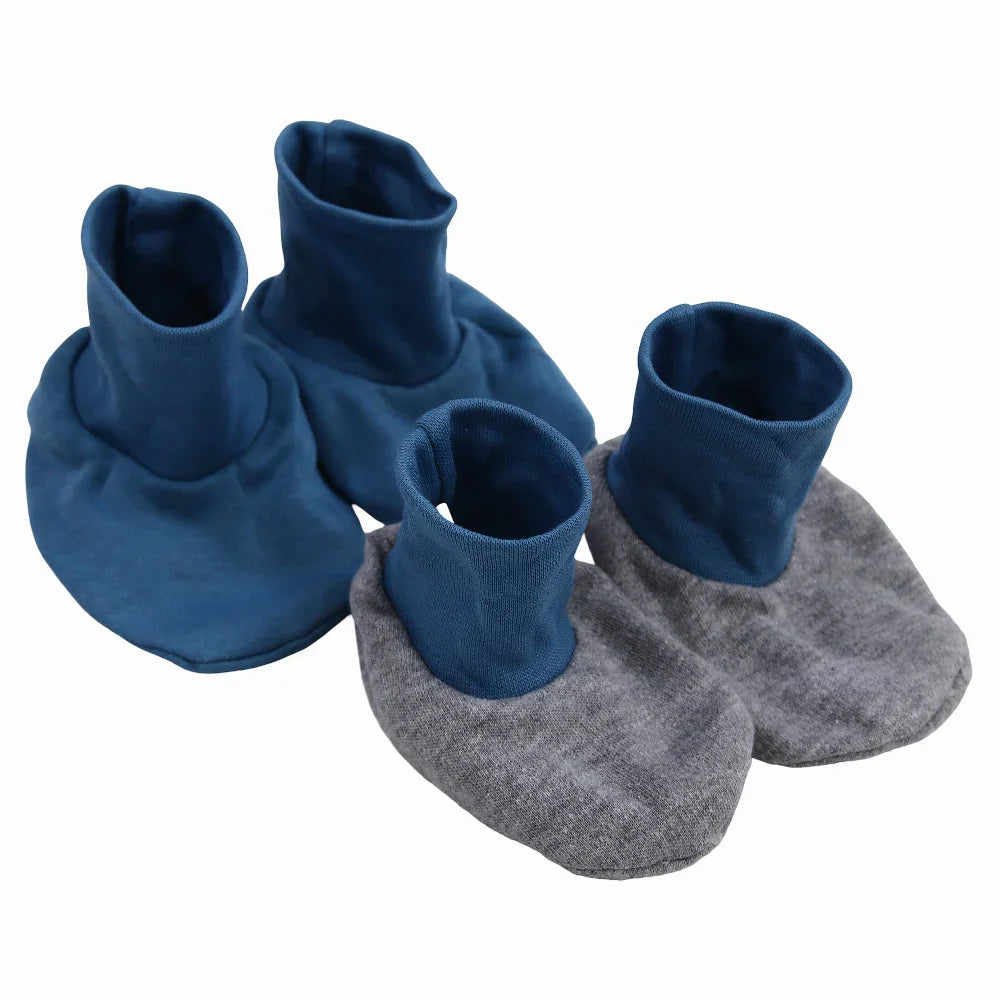 Baby Boys Cotton Footies – Indigo & Grey (2Pcs) - Clothing - Junior