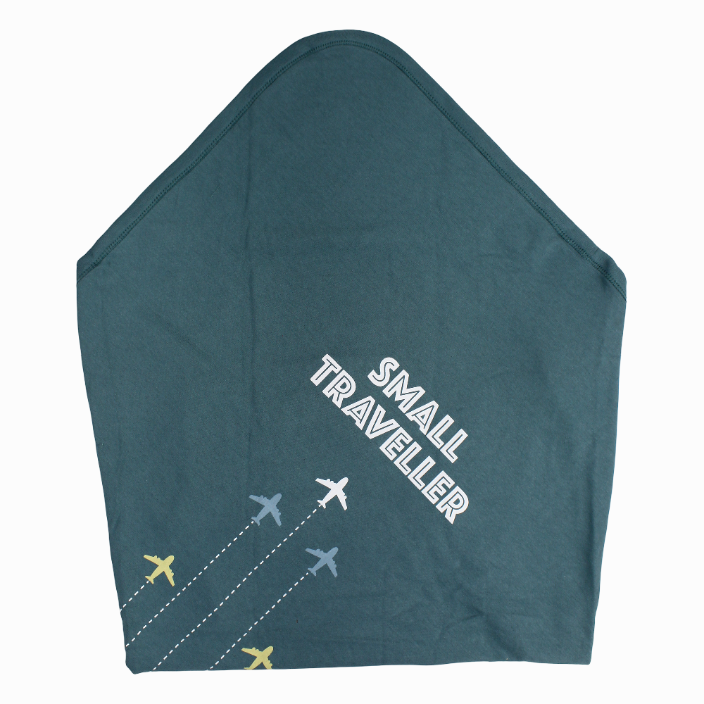 Cotton Baby Boy Blanket  Airplane – Mint With “VOO” Design