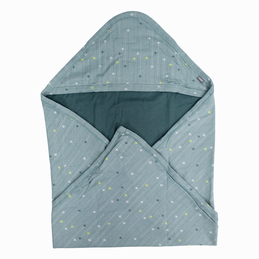 Cotton Baby Boy Blanket – Mint With Airplane Design