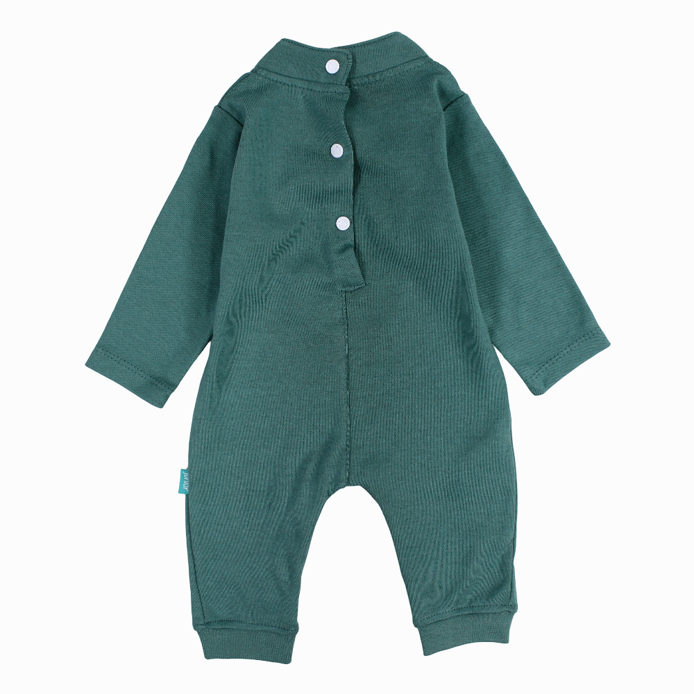 Baby Boy Cotton Onesie - Mint with Elephant Print