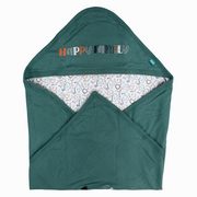 Cotton Baby Boy Blanket – Mint & Off-White with Elephant Design