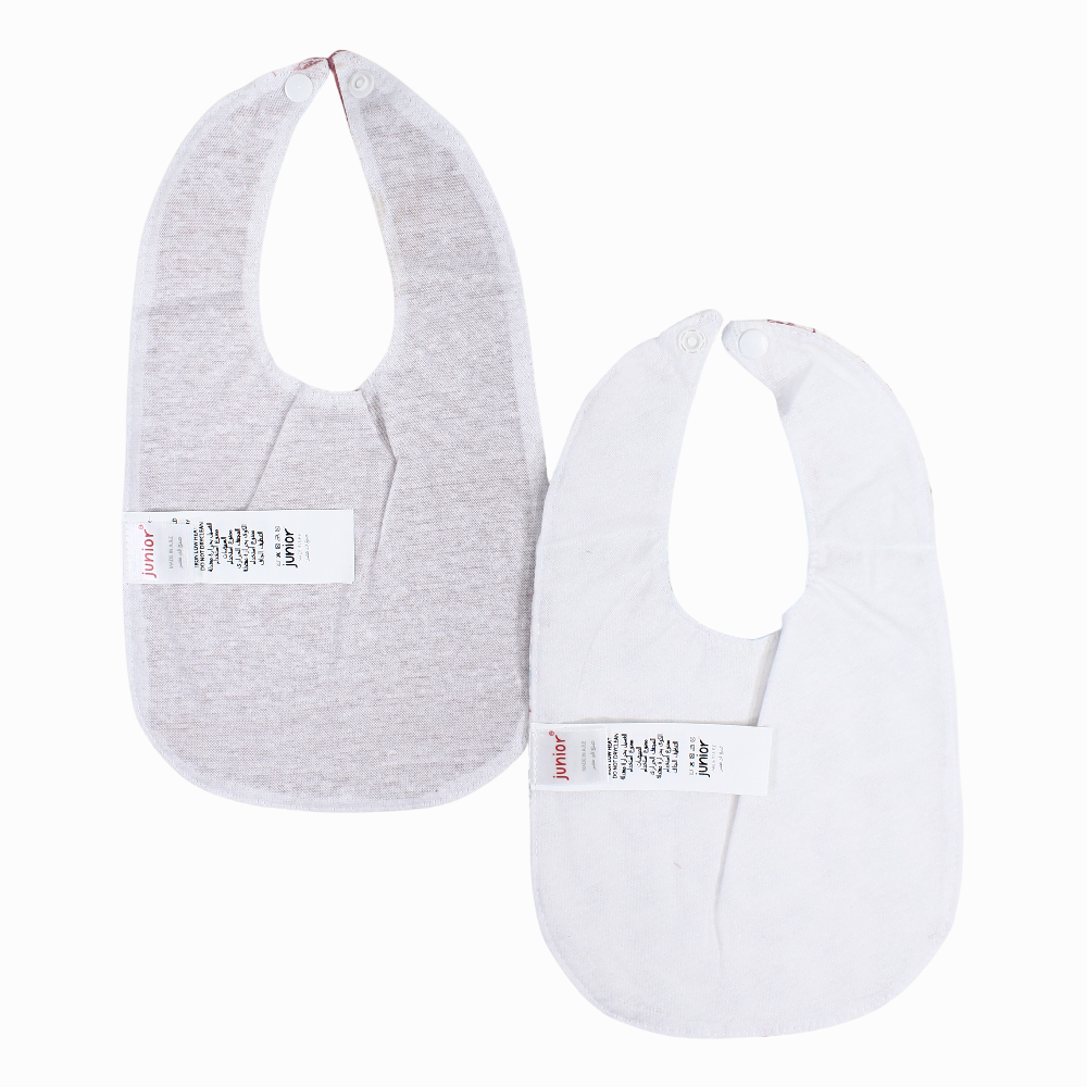 Cotton Bib – Dusty Pink with a Bird Print (2 Pcs)
