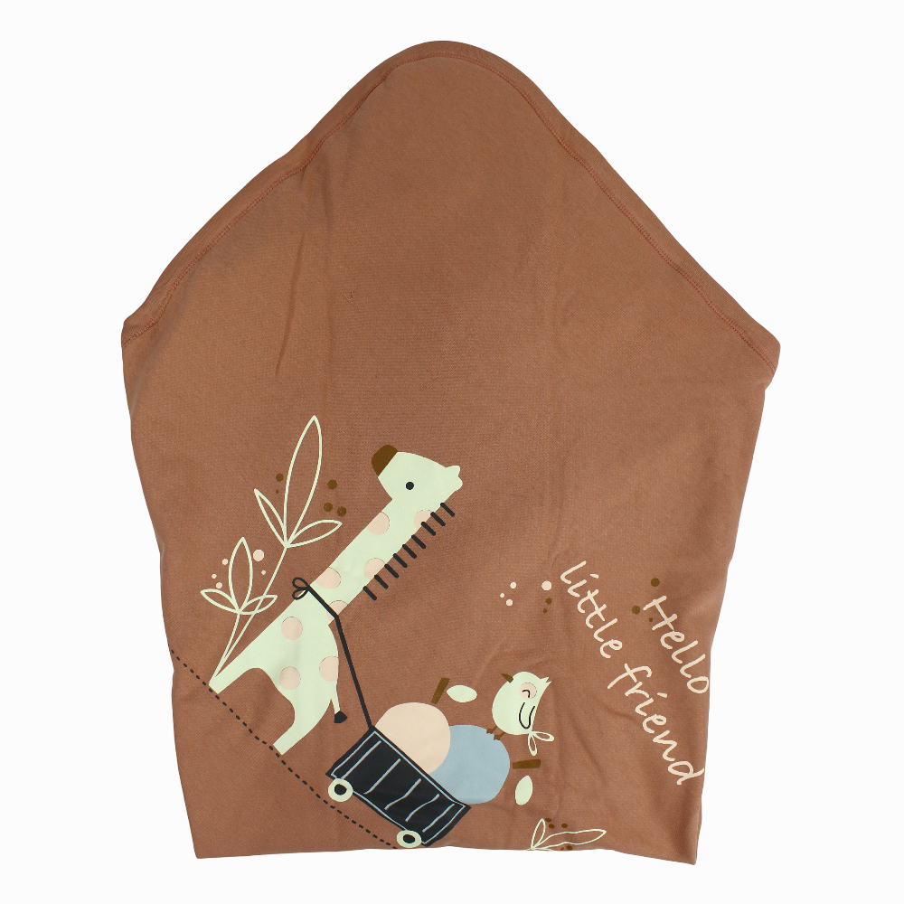 Baby Cotton Blanket – Dusty Pink with "Hello Little Friend" Print