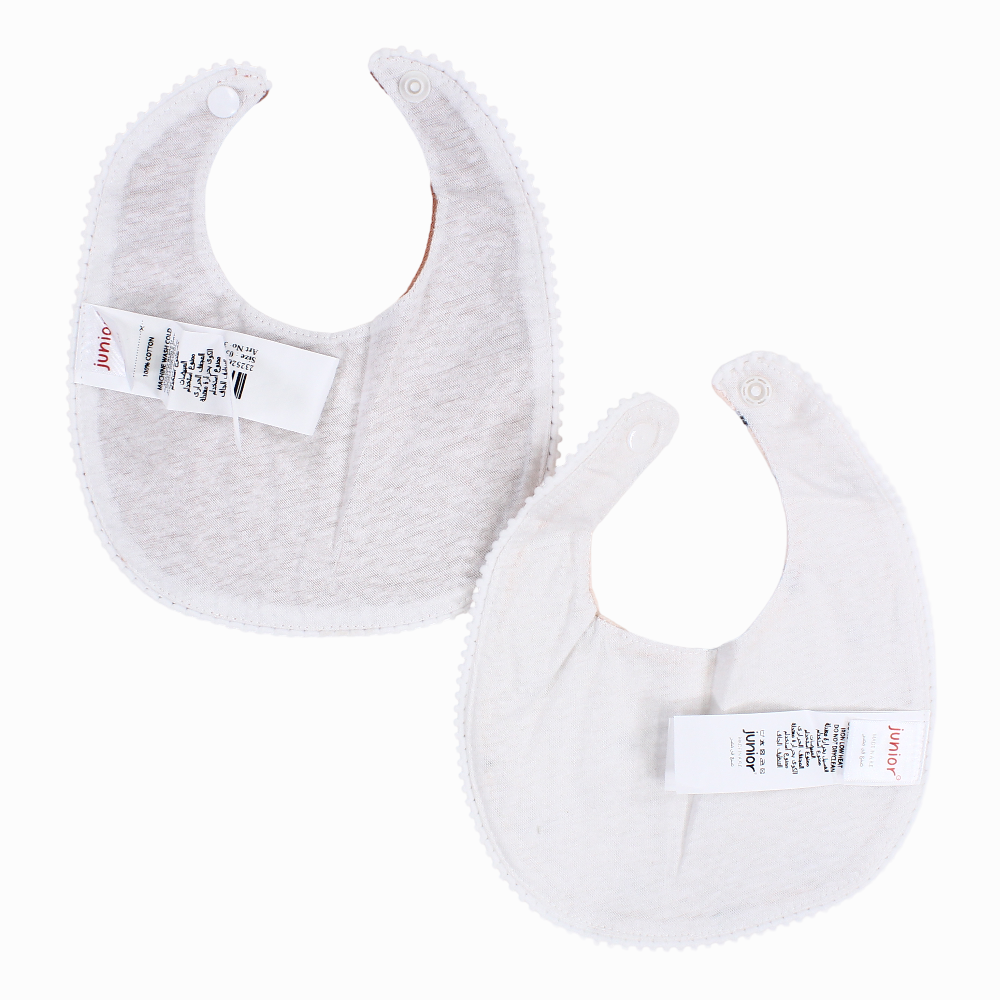 Cotton Bib – Dusty Pink with a Giraffe Print (2 Pcs)