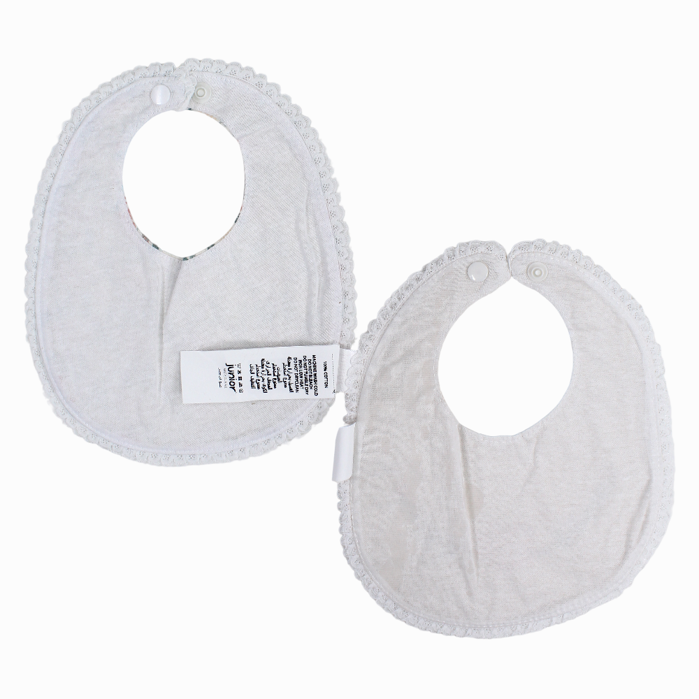 Cotton Bib – Beige with a Floral Print (2Pcs)