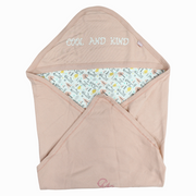 Baby Cotton Blanket – Pink with "Cool and Kind" Print