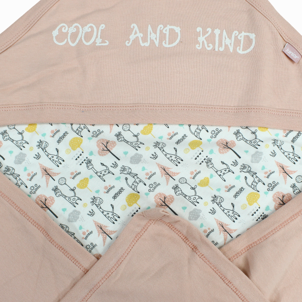 Baby Cotton Blanket – Pink with "Cool and Kind" Print