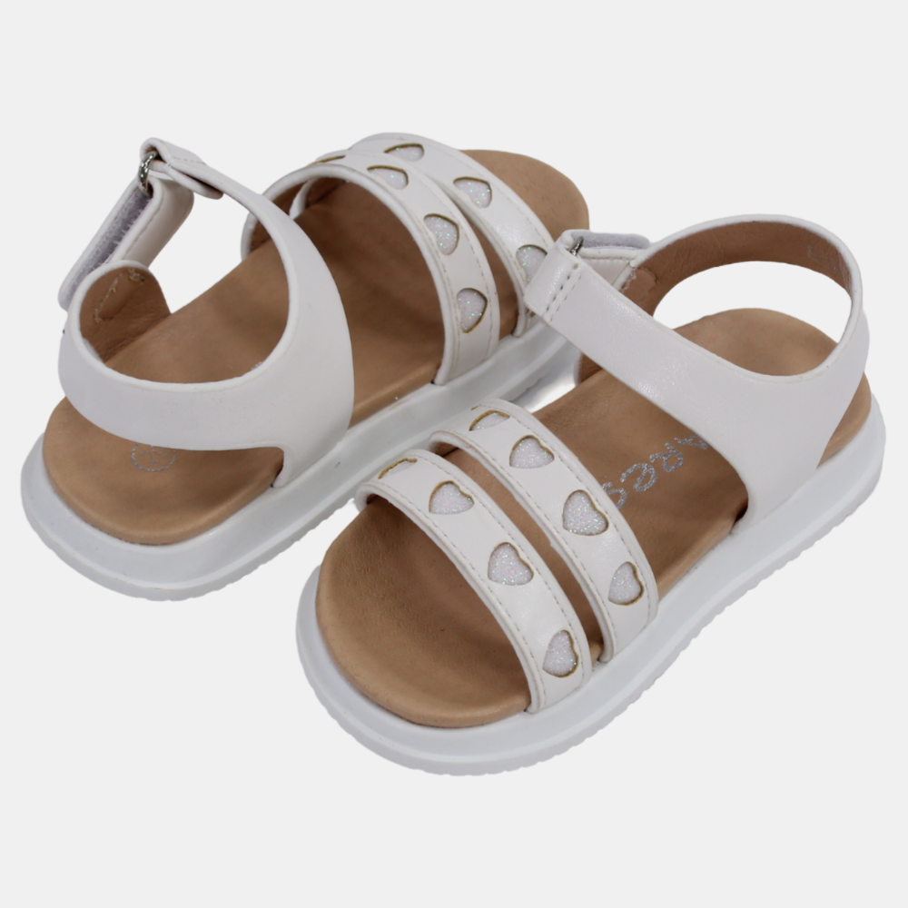 Baby Girls Leather Sandals with Cute Little Hearts