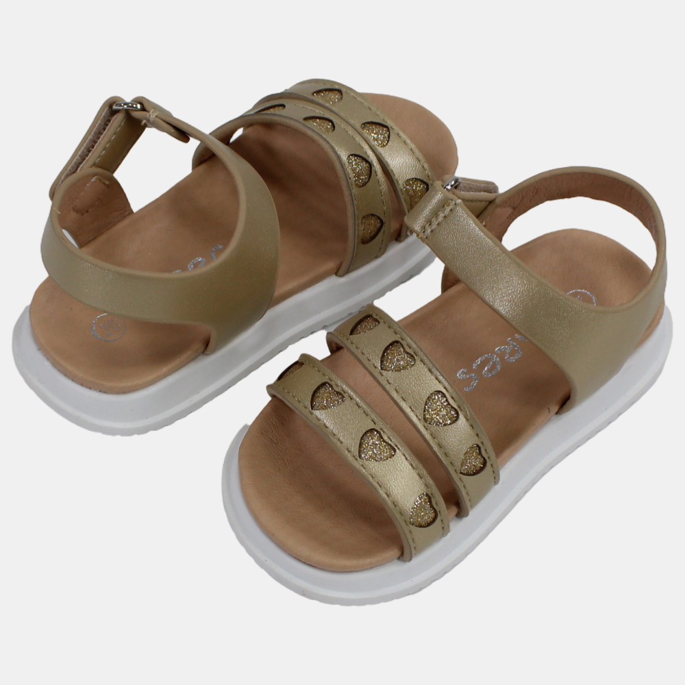 Baby Girls Leather Sandals with Cute Little Hearts