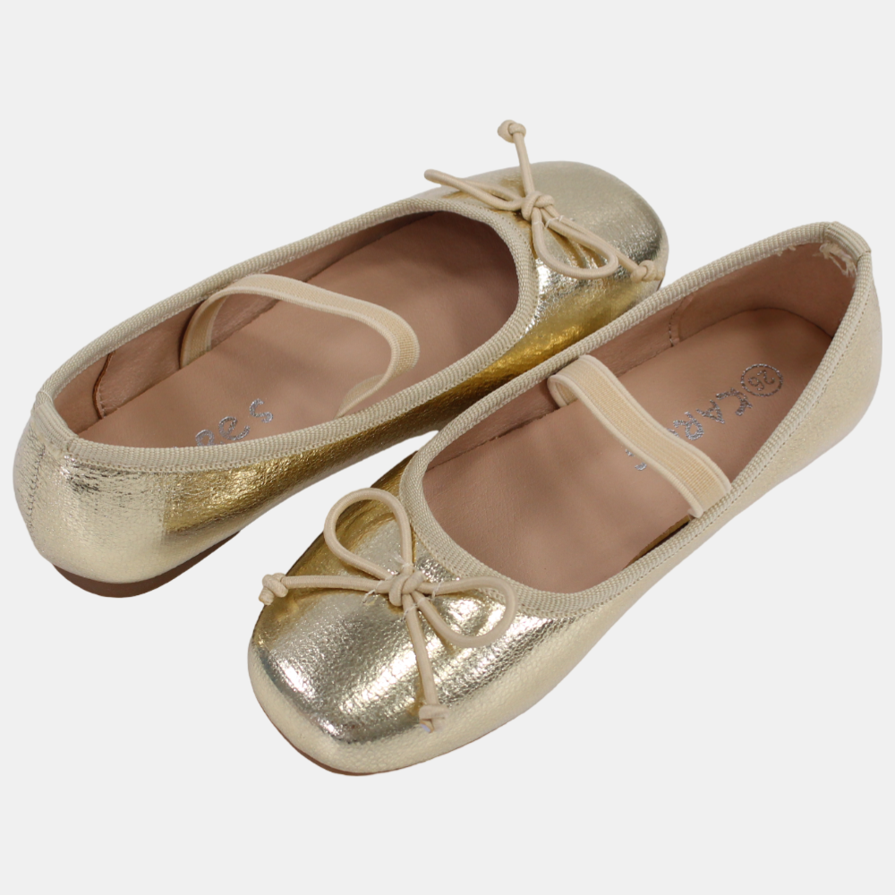 Girls Leather Ballerina Shoes - Shiny Colors