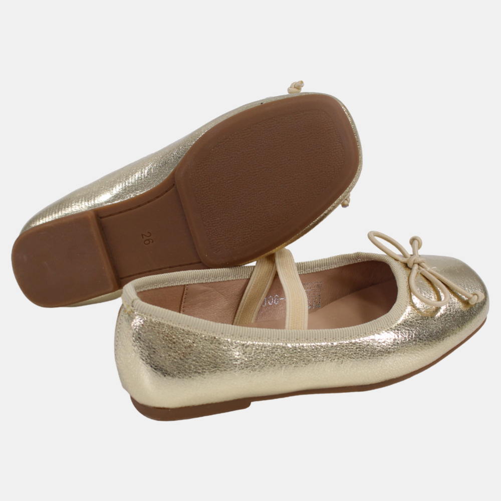 Girls Leather Ballerina Shoes - Shiny Colors