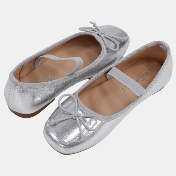 Girls Leather Ballerina Shoes - Shiny Colors