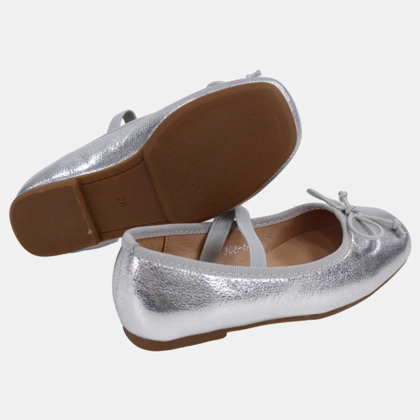Girls Leather Ballerina Shoes - Shiny Colors