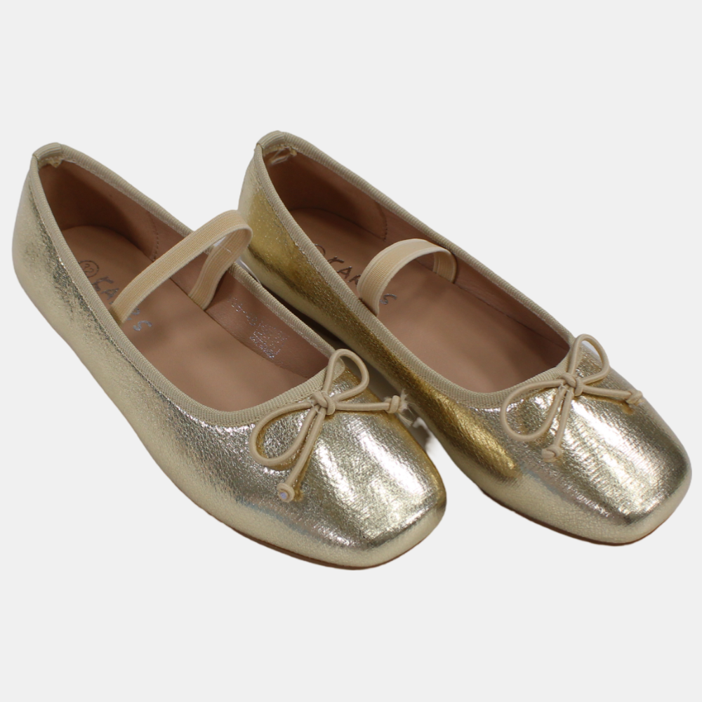 Girls Leather Ballerina Shoes - Shiny Colors
