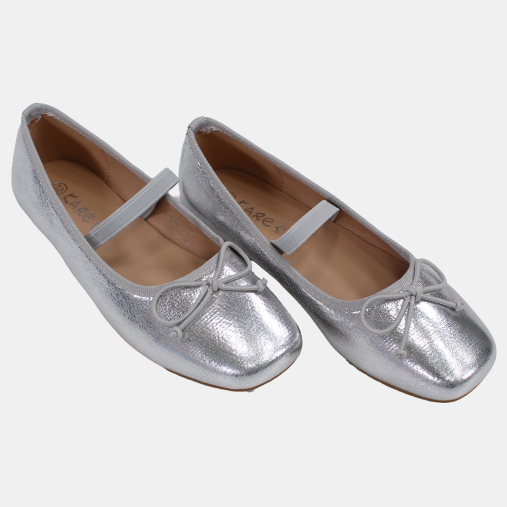 Girls Leather Ballerina Shoes - Shiny Colors