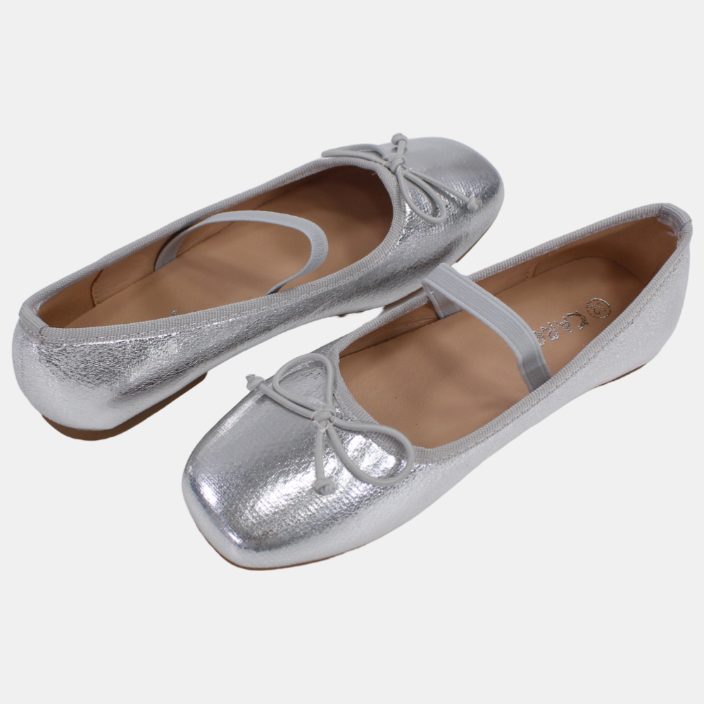 Girls Leather Ballerina Shoes - Shiny Colors
