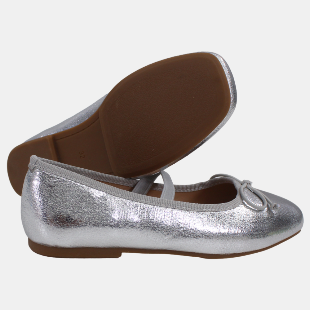 Girls Leather Ballerina Shoes - Shiny Colors