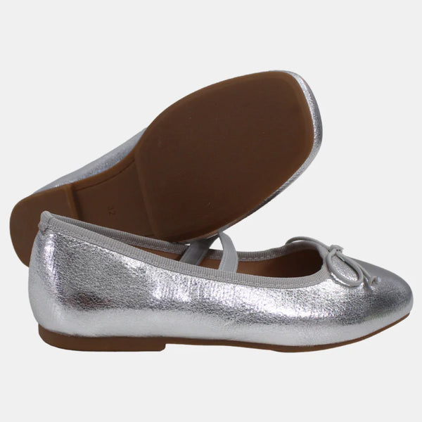 Girls Leather Ballerina Shoes - Shiny Colors