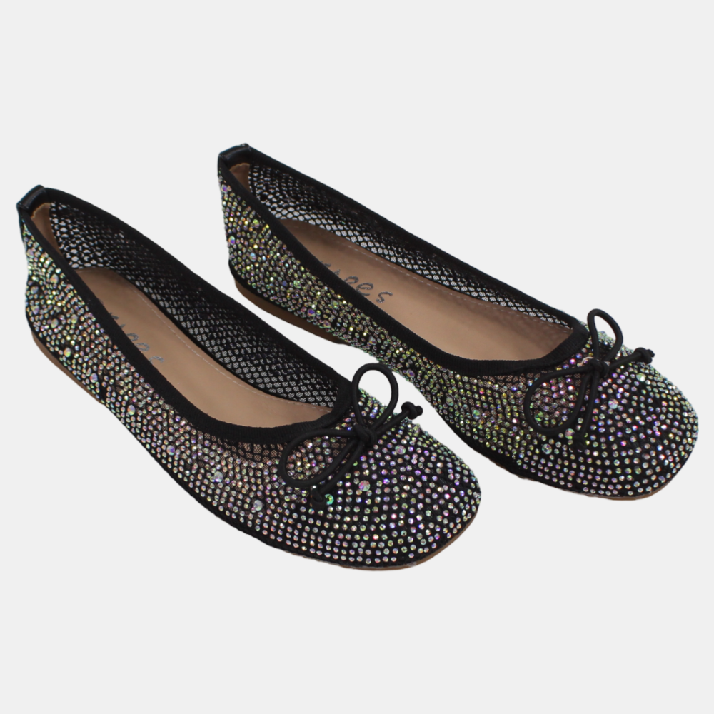 Girls Canvas Ballerina Shoes - Shiny Texture