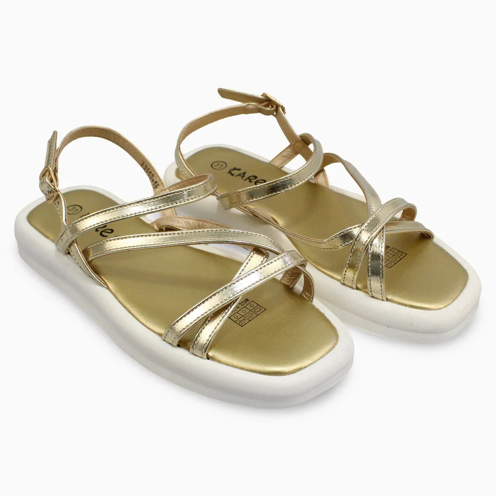 Girls Leather Sandals – Shiny - Clothing - Karzma