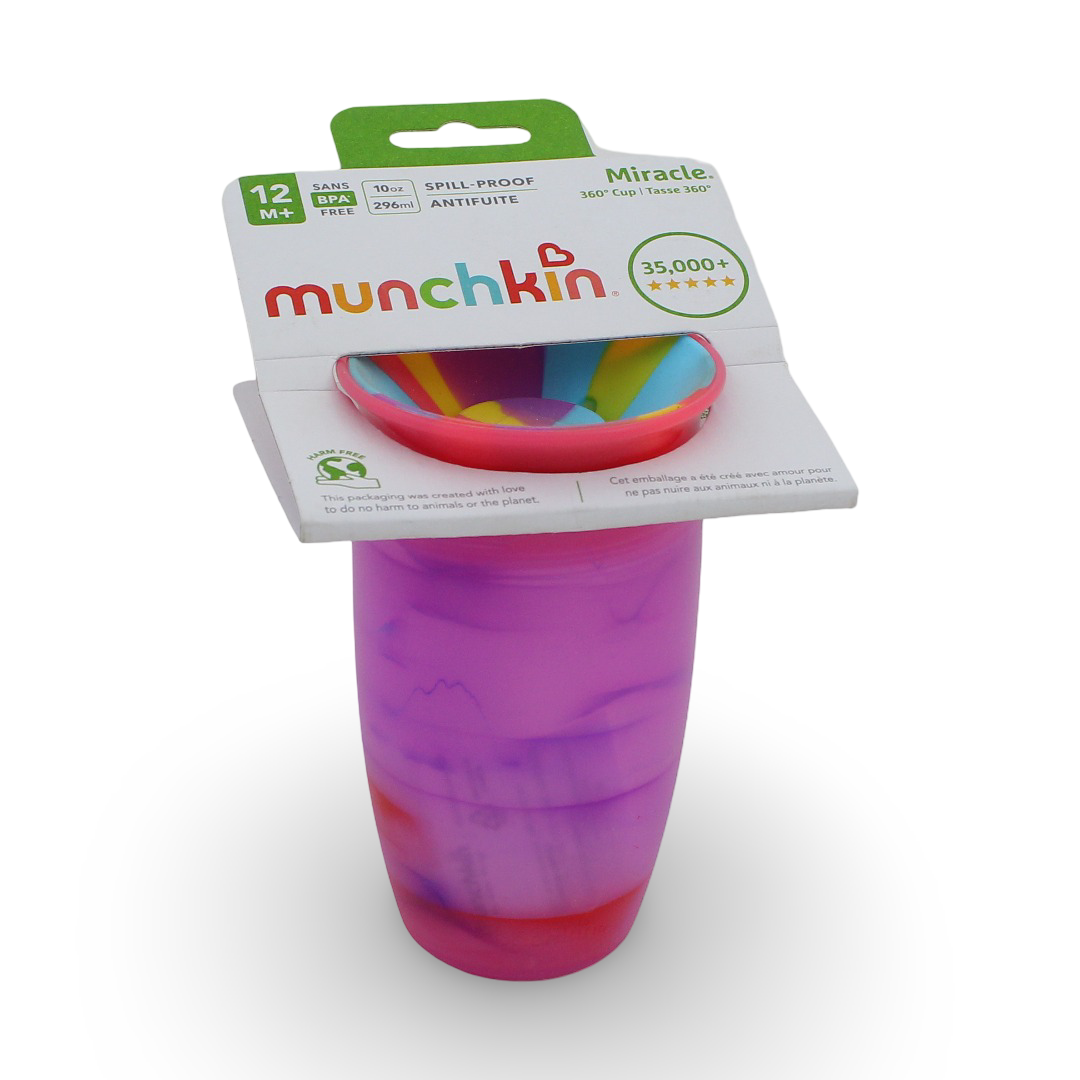 Munchkin Miracle 360° Tropical Swirl Sippy Cup Cotton Candy 296ml +12m – Fuchsia
