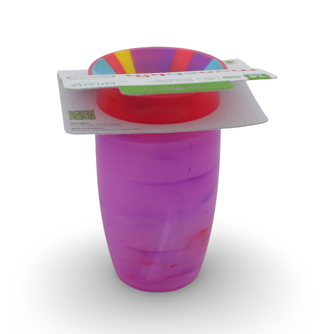 Munchkin Miracle 360° Tropical Swirl Sippy Cup Cotton Candy 296ml +12m – Fuchsia