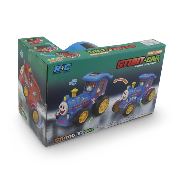 Jumping RC Stunt Train Toy – Blue