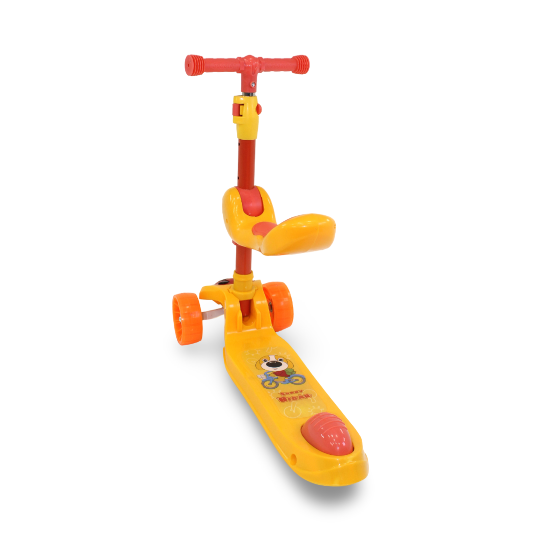 3A 3-wheel Scooter with Foldable Seat – Yellow
