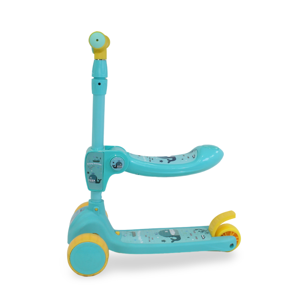 3A 3-wheel Scooter with Foldable Seat – Aqua