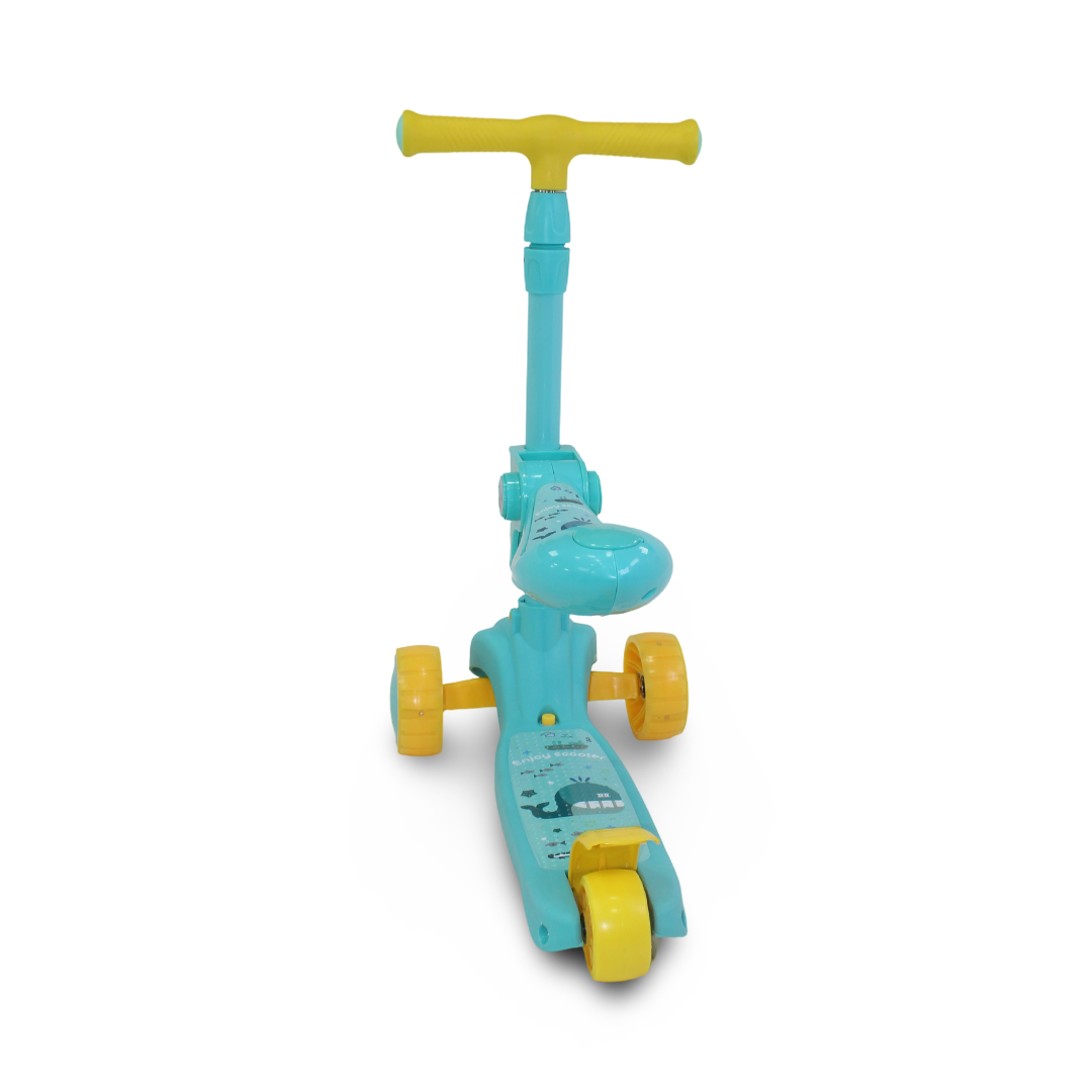 3A 3-wheel Scooter with Foldable Seat – Aqua