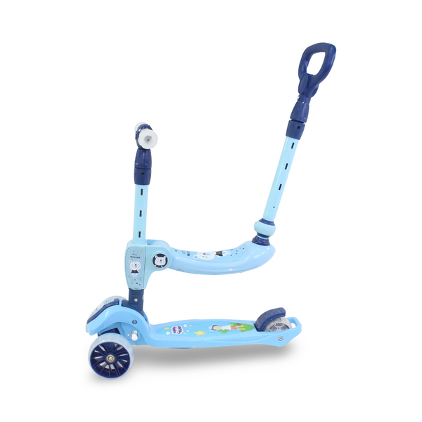 3A Plastic 3-wheel Scooter with Seat and Handle – Blue