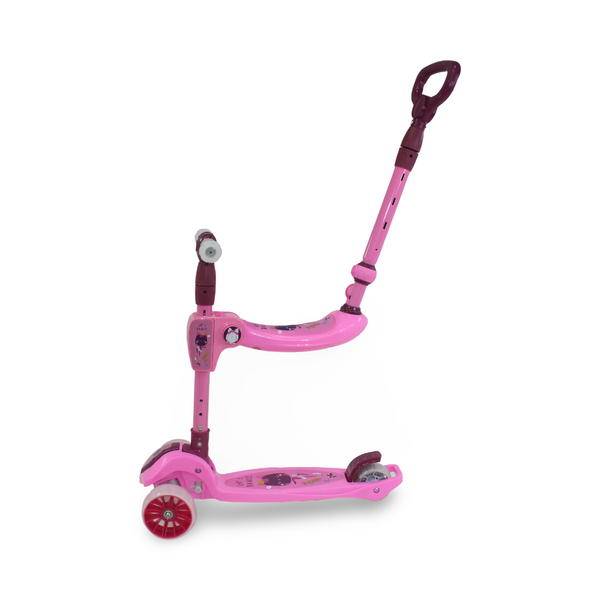 3A Plastic 3-wheel Scooter with Seat and Handle – Pink
