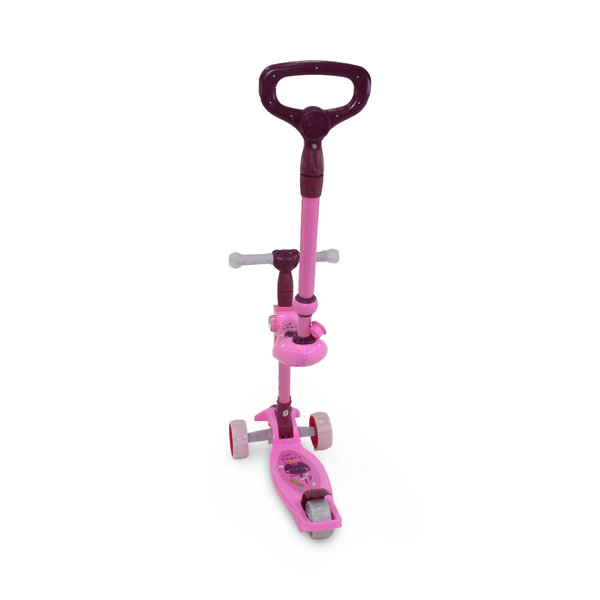 3A Plastic 3-wheel Scooter with Seat and Handle – Pink