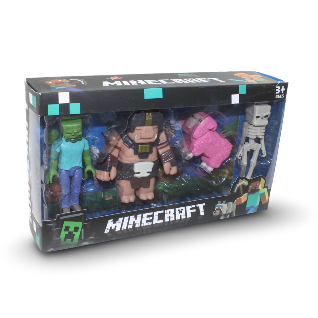 Minecraft Die-Cast Metalfigs 4-Pack Figures – Pink