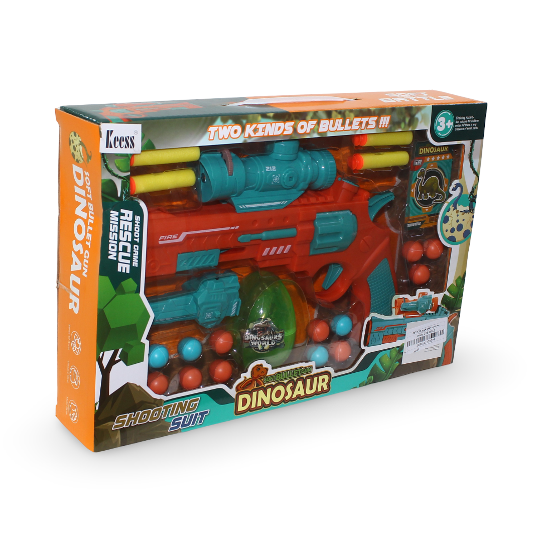 Keess "Dinosaur" Soft Bbullet Gun Set – Red - Toys