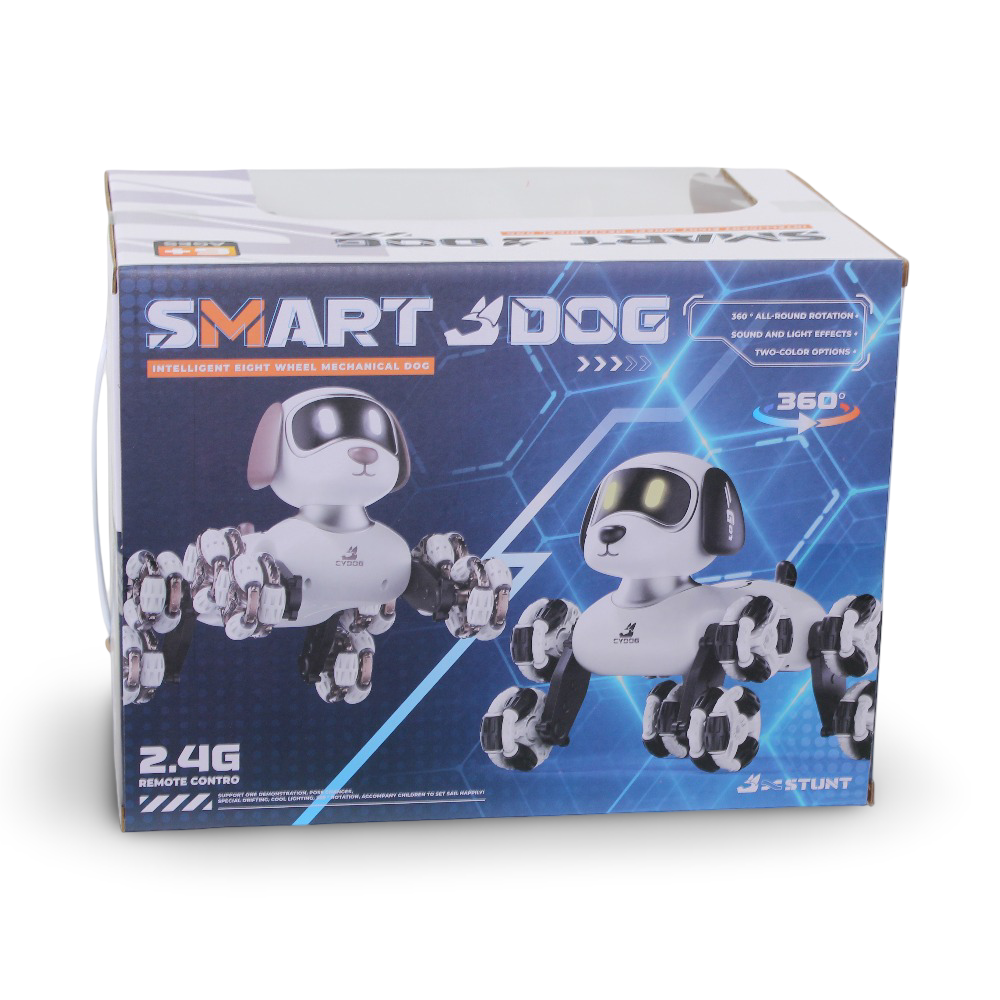 Neodog Intelligent Eight-Wheel Mechanical Robot Dog Toy – White & Brown