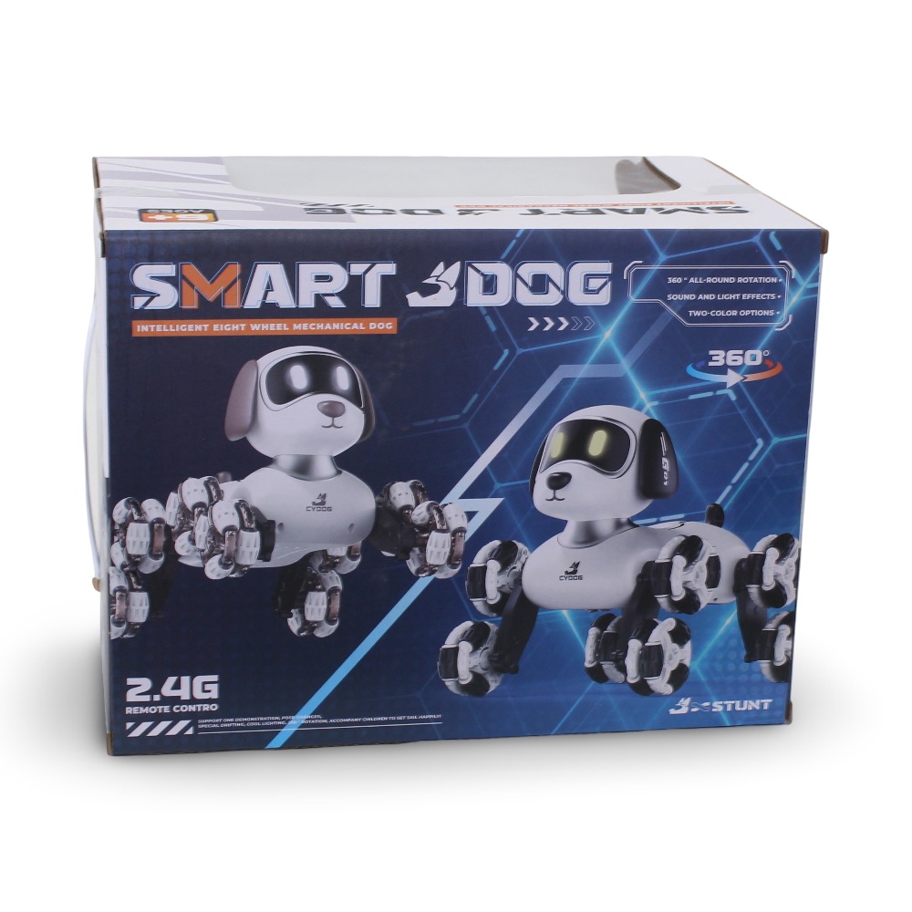 Neodog Intelligent Eight-Wheel Mechanical Robot Dog Toy – White & Black