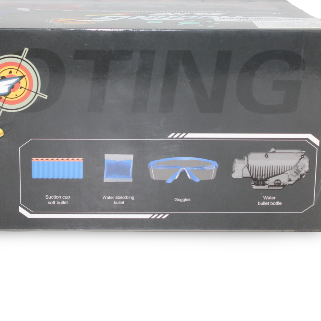 Shooting Elite Dinosaur Toy Gun 2-in-1 Water Beads and Soft Foam Bullets – Blue
