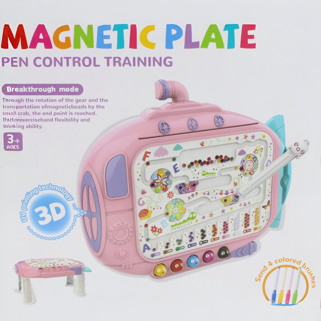 3-in-1 Magnetic Pen Control Training Board – Pink